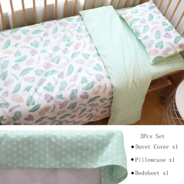 3Pcs Cotton Bedding Set For Newborns - Image 14