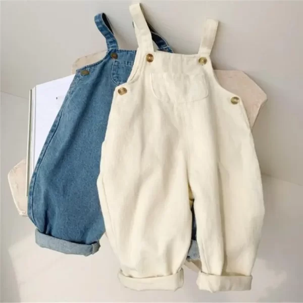 Solid Denim Overalls Child Jean Bib Pants