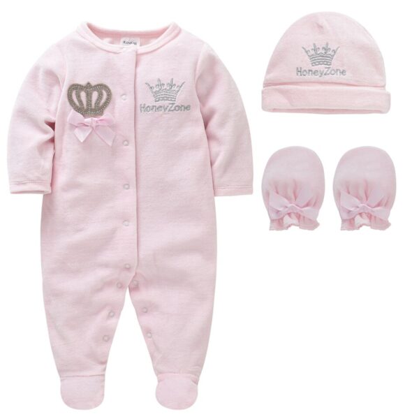 Long Sleeve Velvet Infant Rompers - Image 8