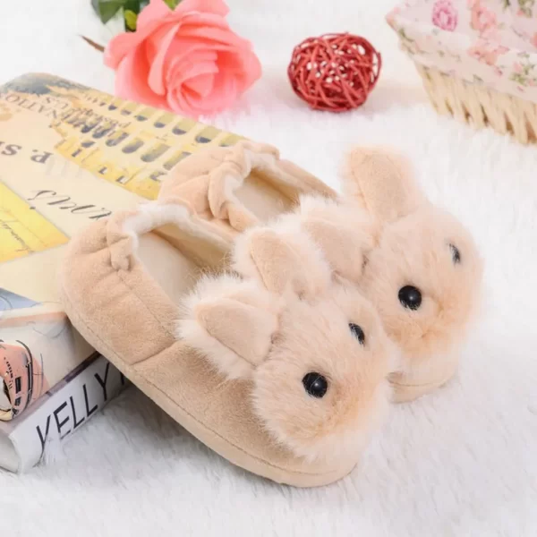 Non-slip Kid's Cartoon Plush Rabbit Cotton Slippers - Image 8