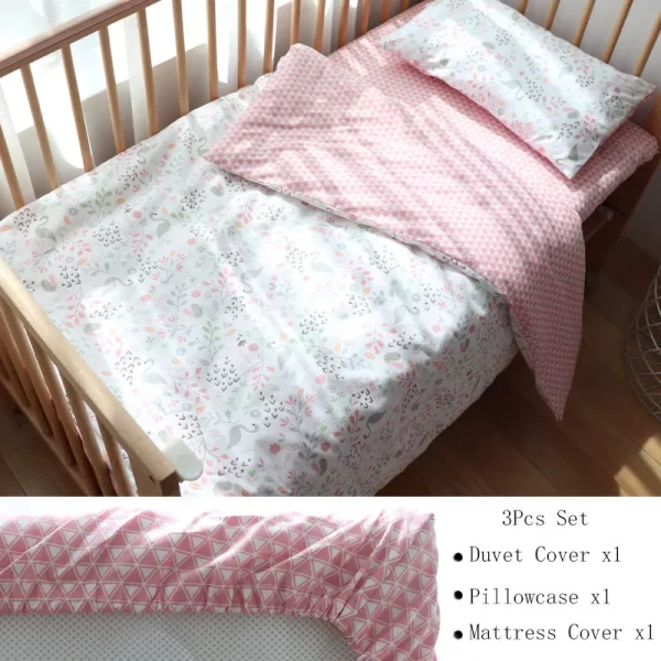 3Pcs Cotton Bedding Set For Newborns - Image 19