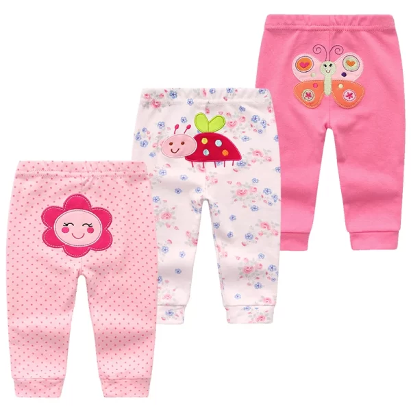 3Pcs/lot Cartoon Print Baby Girl Pants Cotton - Image 11