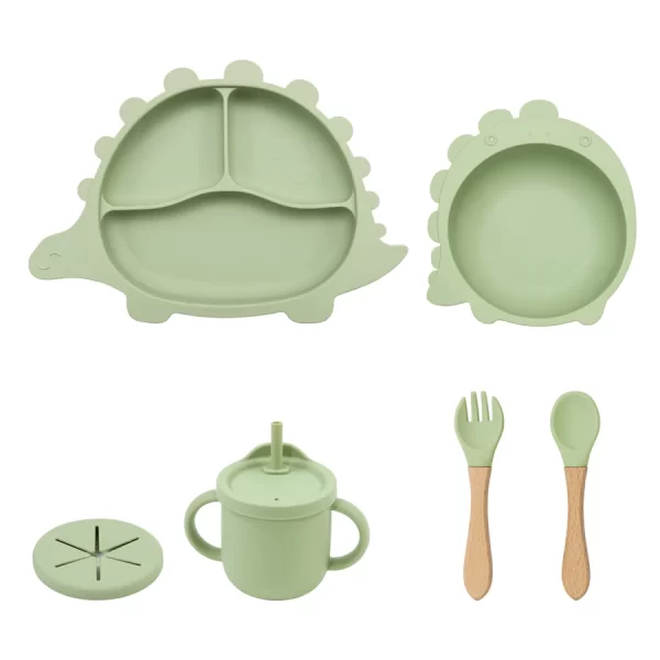 5PCS Cartoon Children's Tableware Set Suction Silicone - Image 9