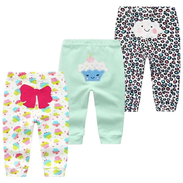 3Pcs/lot Cartoon Print Baby Girl Pants Cotton - Image 12