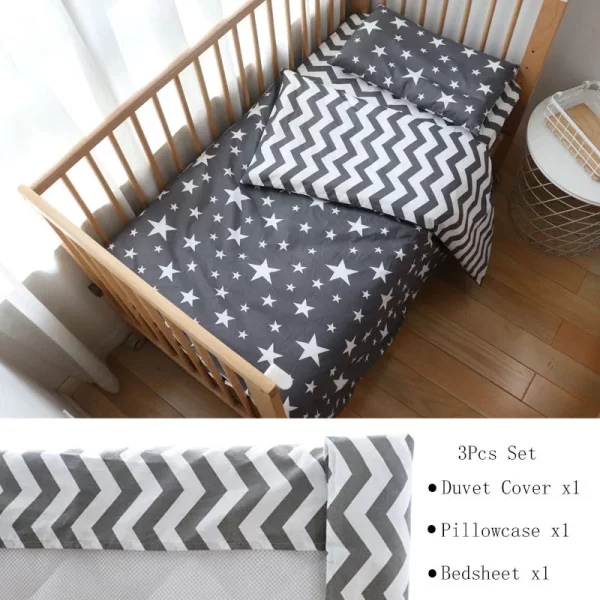 3Pcs Cotton Bedding Set For Newborns - Image 7