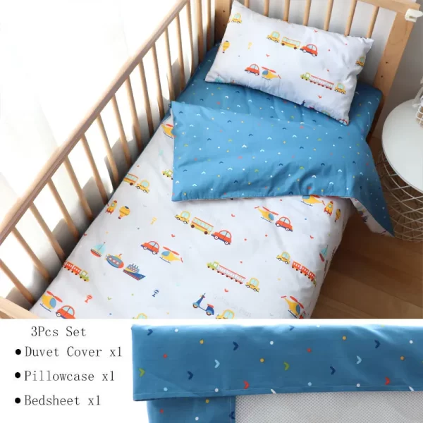 3Pcs Cotton Bedding Set For Newborns - Image 9