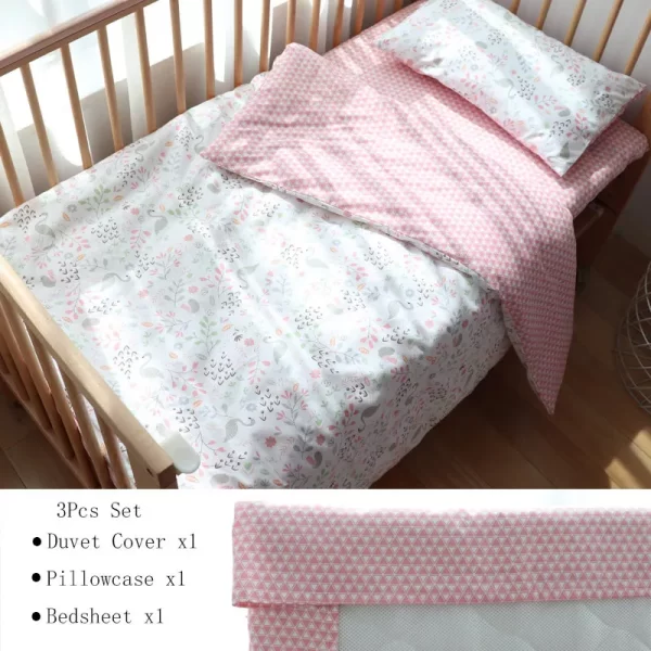 3Pcs Cotton Bedding Set For Newborns - Image 22