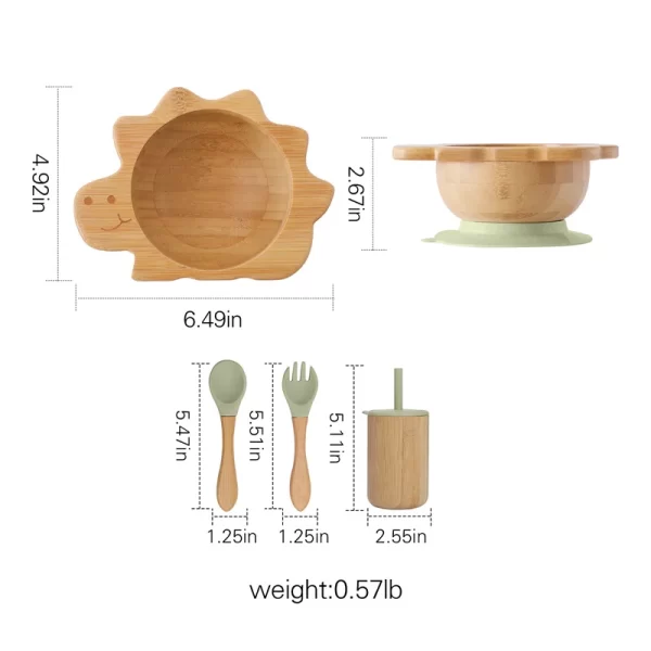 Bamboo Wooden Dinosaur Dinner Plate - Image 16
