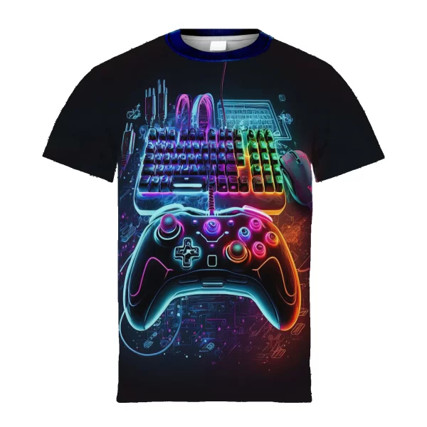 Children's Stylish Gamepad Pattern T-Shirt - Image 6