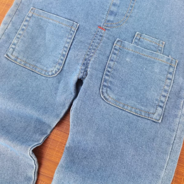 Toddler Baby Overalls Light Blue Denim 0-3Y - Image 4