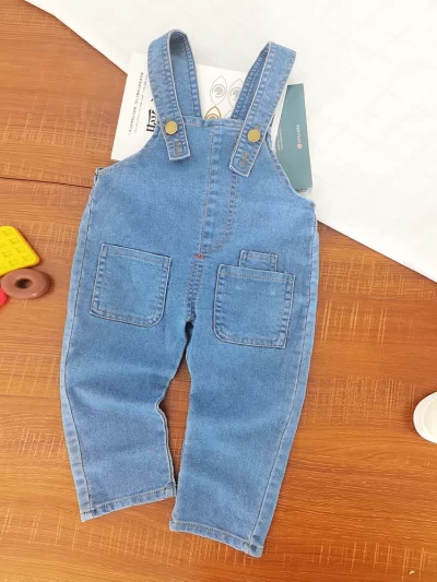 Toddler Baby Overalls Light Blue Denim 0-3Y