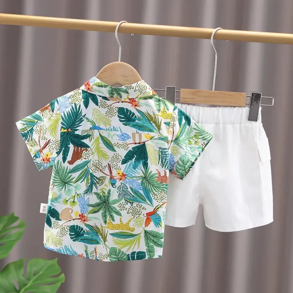 IENENS Boy's Tropical Shirt + Shorts Set - Image 3