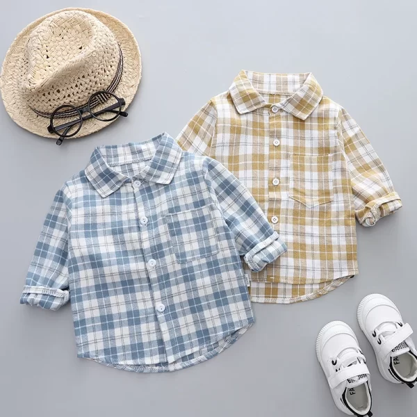 Toddler Infant Boy Long Sleeve Cotton Shirt - Image 2