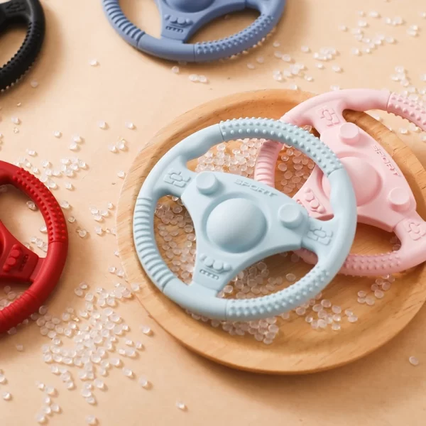 1pc Baby Car Steering Wheel Teether Infant Chewing Gum Silicone Teether Toys BPA Free Baby Accessory baby Teething Toys Gifts - Image 4