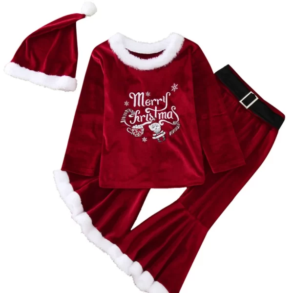 Winter Baby Girl's 3Pcs Christmas Outfit - Image 6