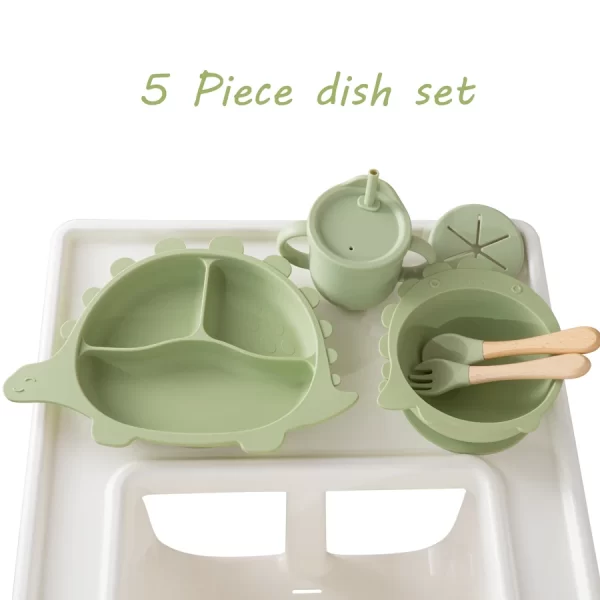 5PCS Cartoon Children's Tableware Set Suction Silicone - Image 5