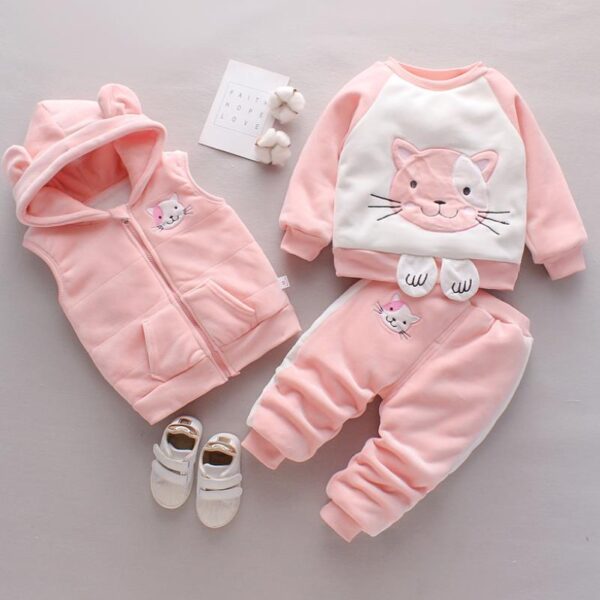 Cartoon Cat Hooded Vest Set - Image 44