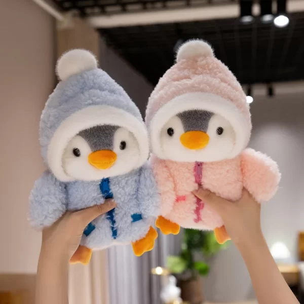 25cm Cute Fuzzy Penguin Plush Doll Cotton-Padded Hat - Image 2