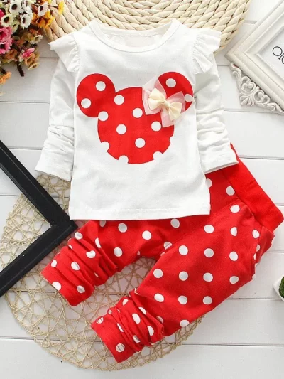 Baby Girl Mouse Ears Clothes Set
