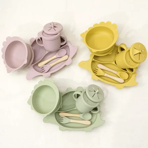 5PCS Cartoon Children's Tableware Set Suction Silicone - Image 2