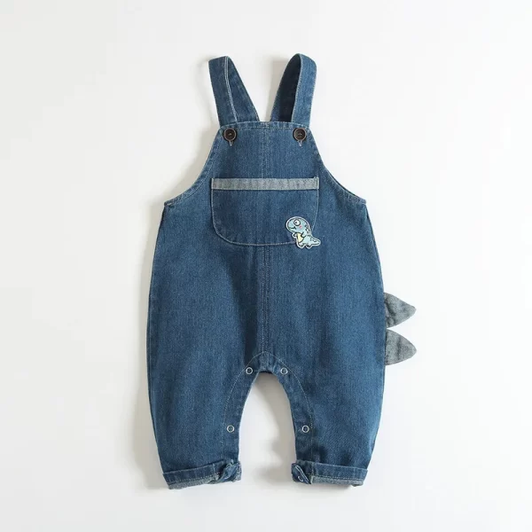Kid's Baby Denim Overalls Cute Dinosaur Strap - Image 7