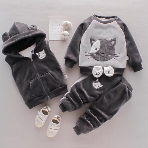 Cartoon Cat Hooded Vest Set - Image 28