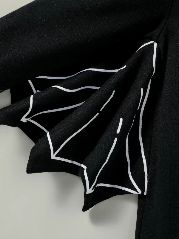 Baby Boys Long Halloween Bat Costume Hooded Jumpsuit - Image 6