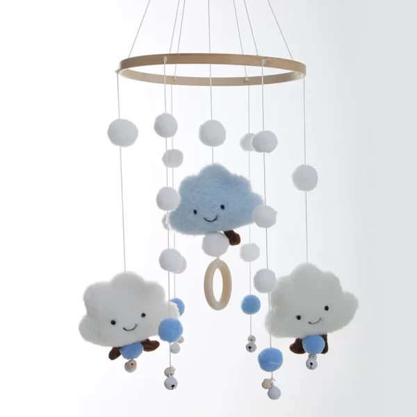 Cute Cloud Face Mobile Rattles Toys for Newborn 0-12 Months