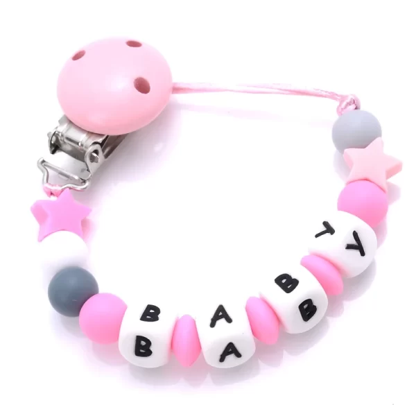 Handmade Pacifier Chain Silicone Beads Personalized Name - Image 10