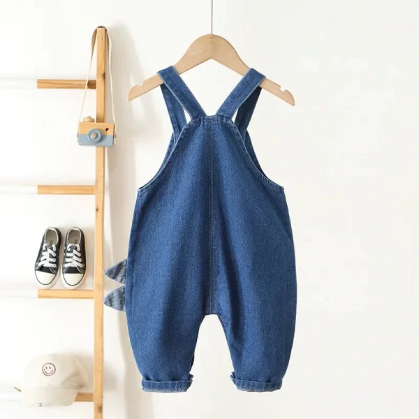 Kid's Baby Denim Overalls Cute Dinosaur Strap - Image 3
