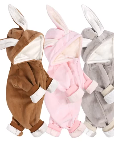 Adorable Infant Bunny Romper Winter Warm Fleece