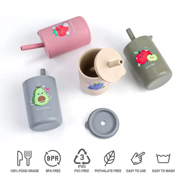 Silicone Sippy Cup with Lid, BPA-free - Image 4