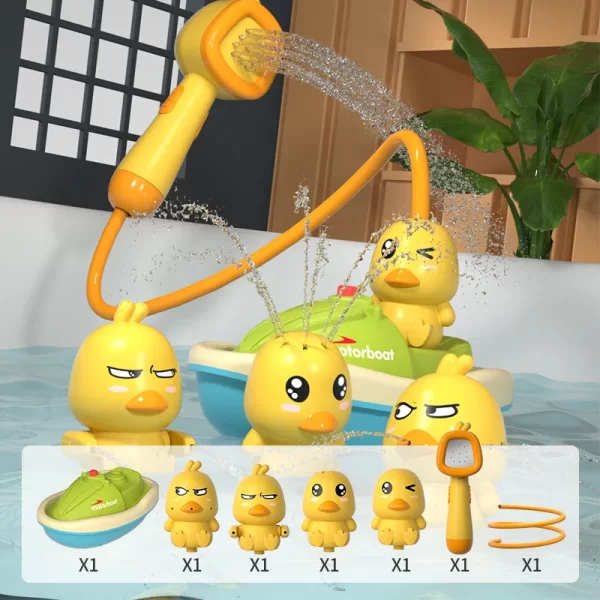 Cute Duck Bathtub Boat Toy – Interactive Water Spray with 3 Emotional Duck Characters for Toddlers - Image 12