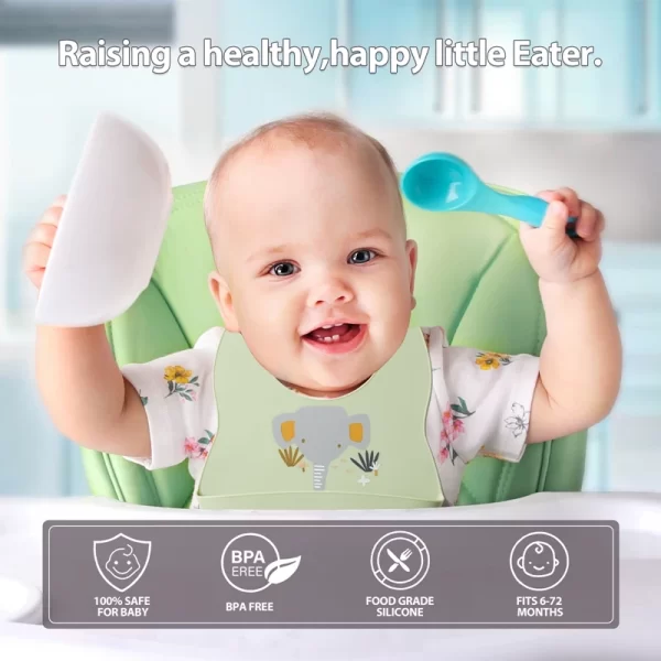 Cute Waterproof Soft Silicone Bib - Image 2