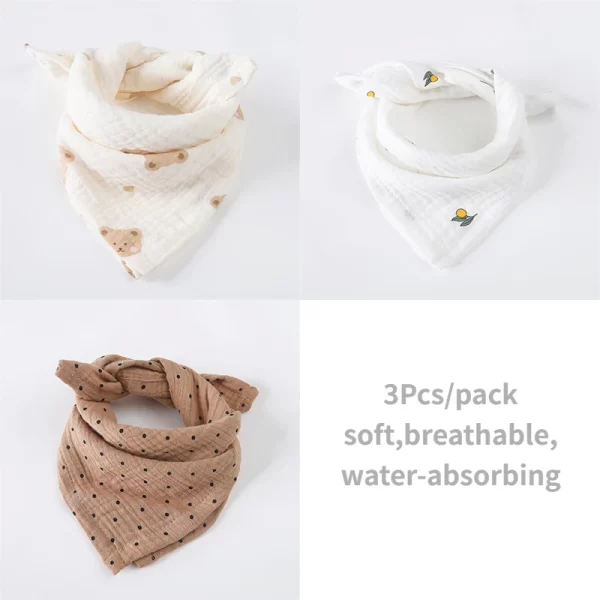 3Pcs Cotton Gauze  Bib/Towel - Image 13