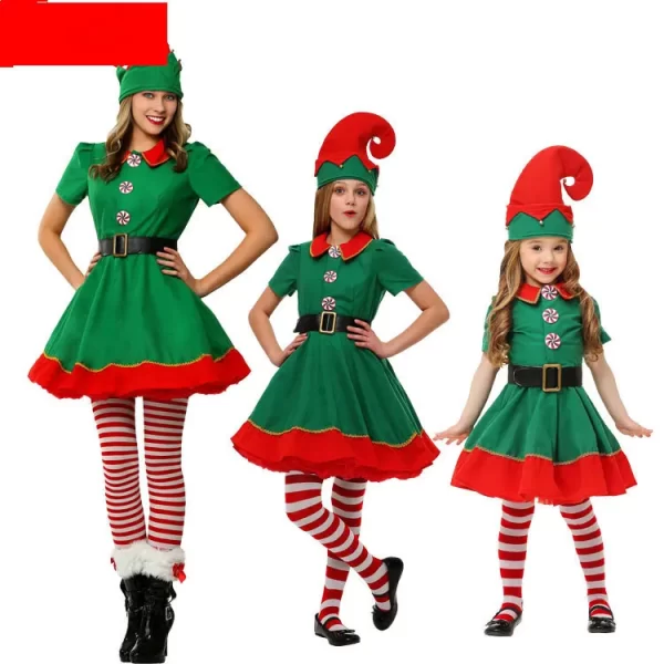 Green Elf Girl's Christmas Costume/Outfit - Image 4