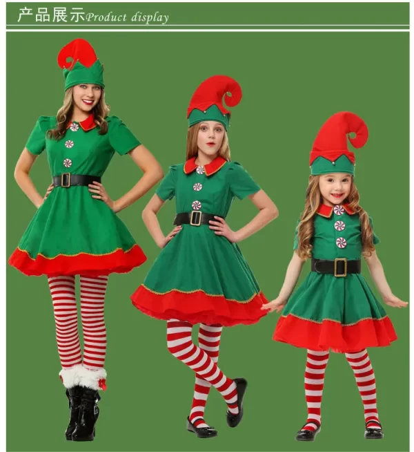 Green Elf Girl's Christmas Costume/Outfit - Image 5