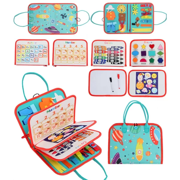 Toddler Montessori Felt Learning Board Busy Book - Image 7
