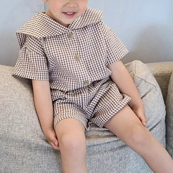 Brother Sister Plaid Clothes Set - Image 4