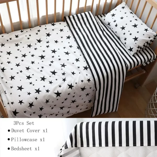 3Pcs Cotton Bedding Set For Newborns - Image 15