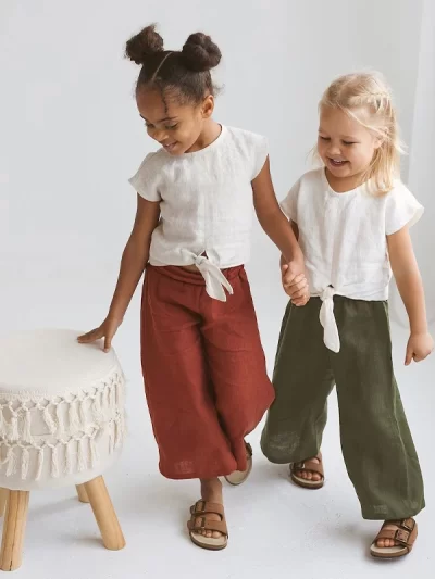 Retro Cotton And Linen Loose Wide-Legged Pants