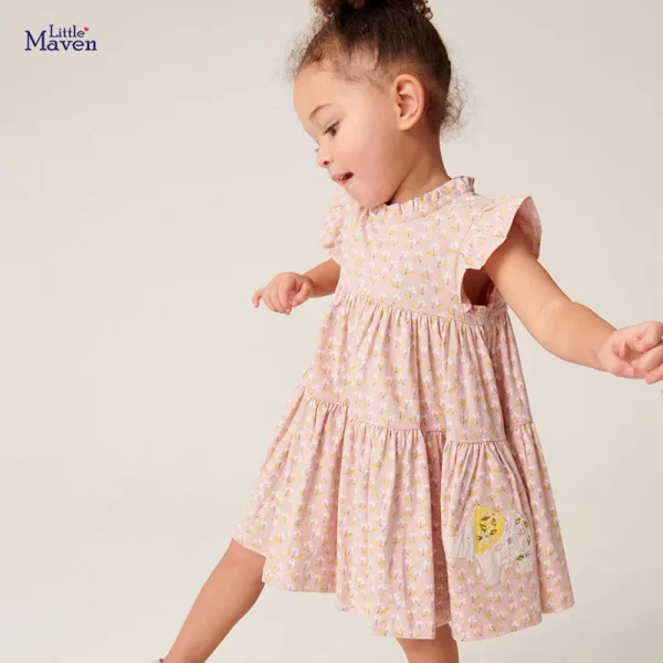 Little Maven Girl's Cotton Dress - Image 4