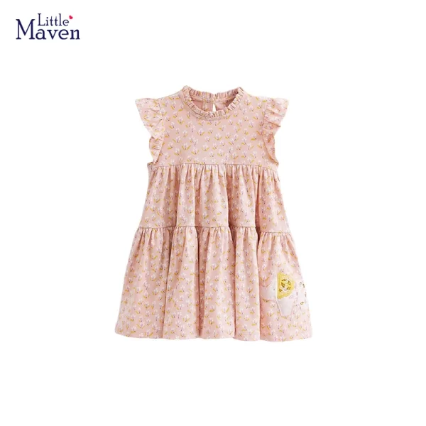 Little Maven Girl's Cotton Dress - Image 7