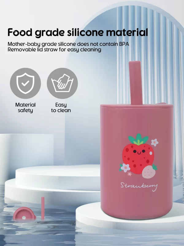 Silicone Sippy Cup with Lid, BPA-free - Image 6