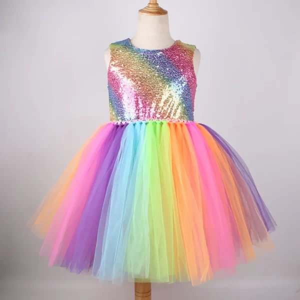 Rainbow Sequins Princess Tutu Dress - Image 3