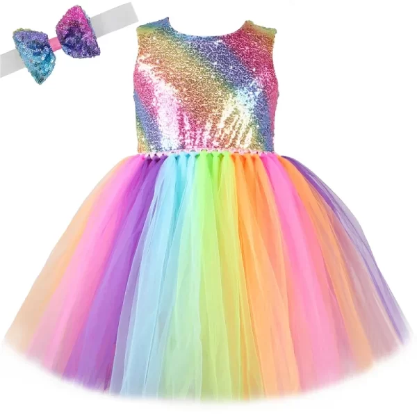 Rainbow Sequins Princess Tutu Dress - Image 7