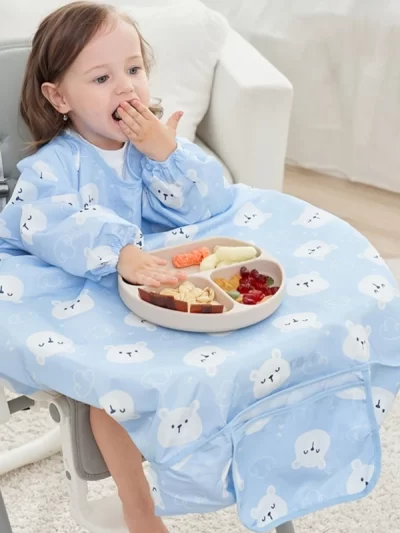 Baby Coverall Feeding Waterproof Smock with Table Cover