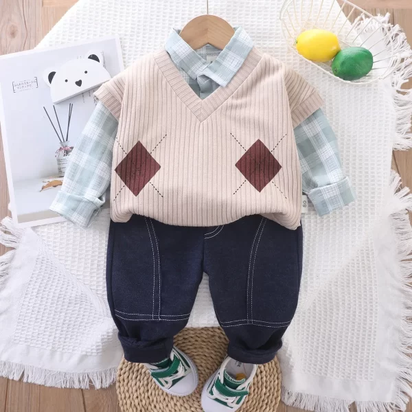 Toddler Boys Cute Fall 3pc Outfits - Image 3