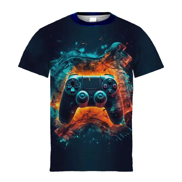 Children's Stylish Gamepad Pattern T-Shirt - Image 7
