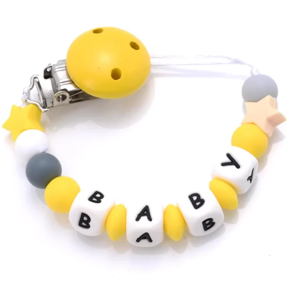 Handmade Pacifier Chain Silicone Beads Personalized Name - Image 11